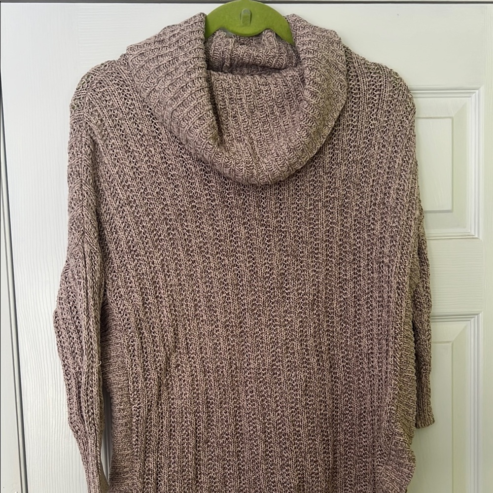 Cozy Knit Cowl Neck Sweater - Brown